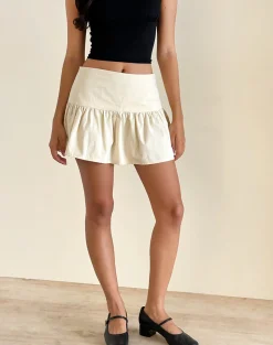 Motel Rocks A Line Skirts | Mini Skirts-Raffita Skirt in Ecru