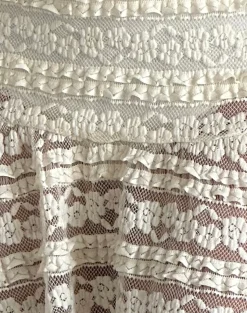 Motel Rocks Mini Skirts-Ragna Unlined Mini Skirt in Ivory Lace IvoryLace