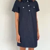 Motel Rocks Day Dresses | Mini Dresses-Reiga Smock Mini Dress in Denim Indigo