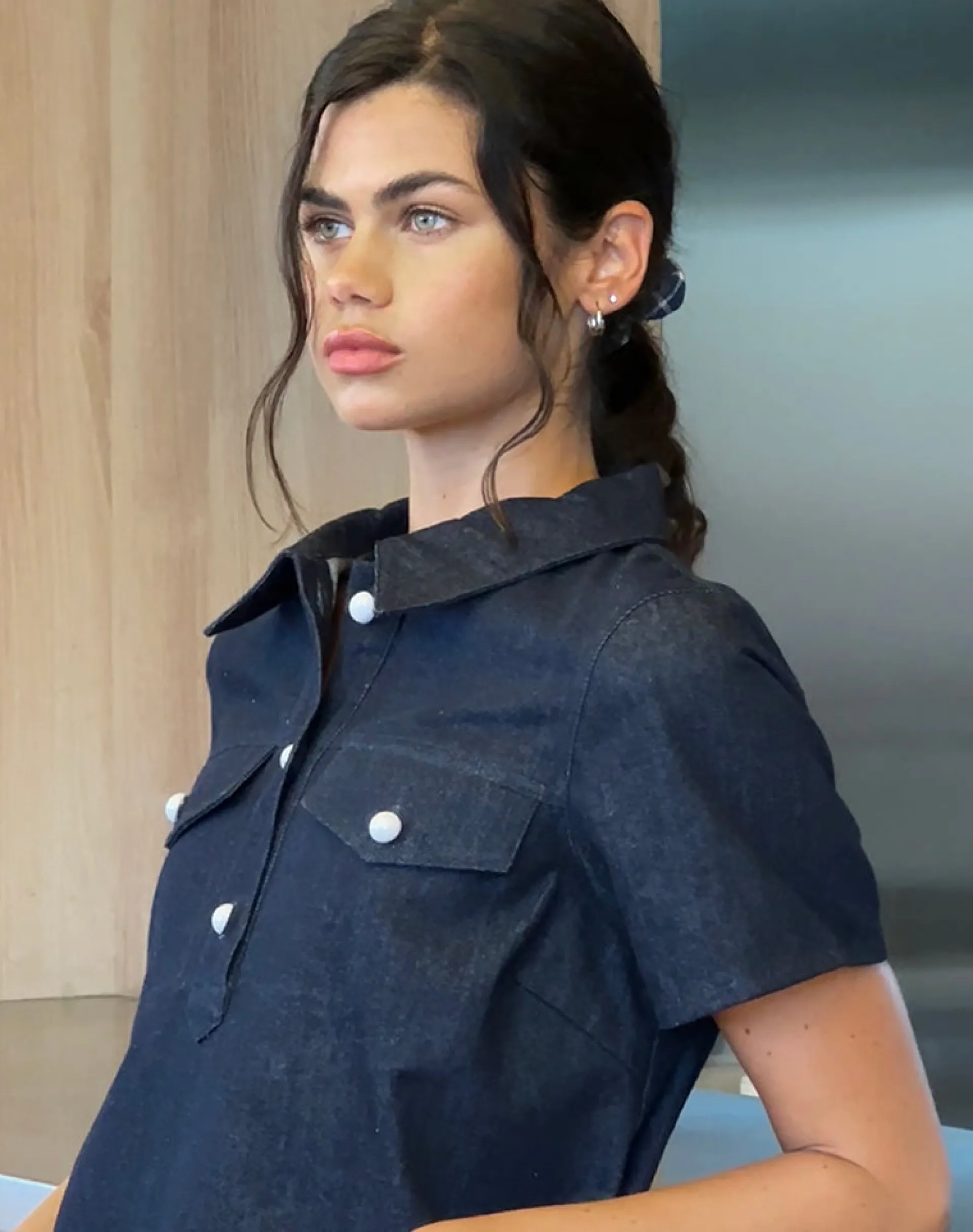 Motel Rocks Day Dresses | Mini Dresses-Reiga Smock Mini Dress in Denim Indigo