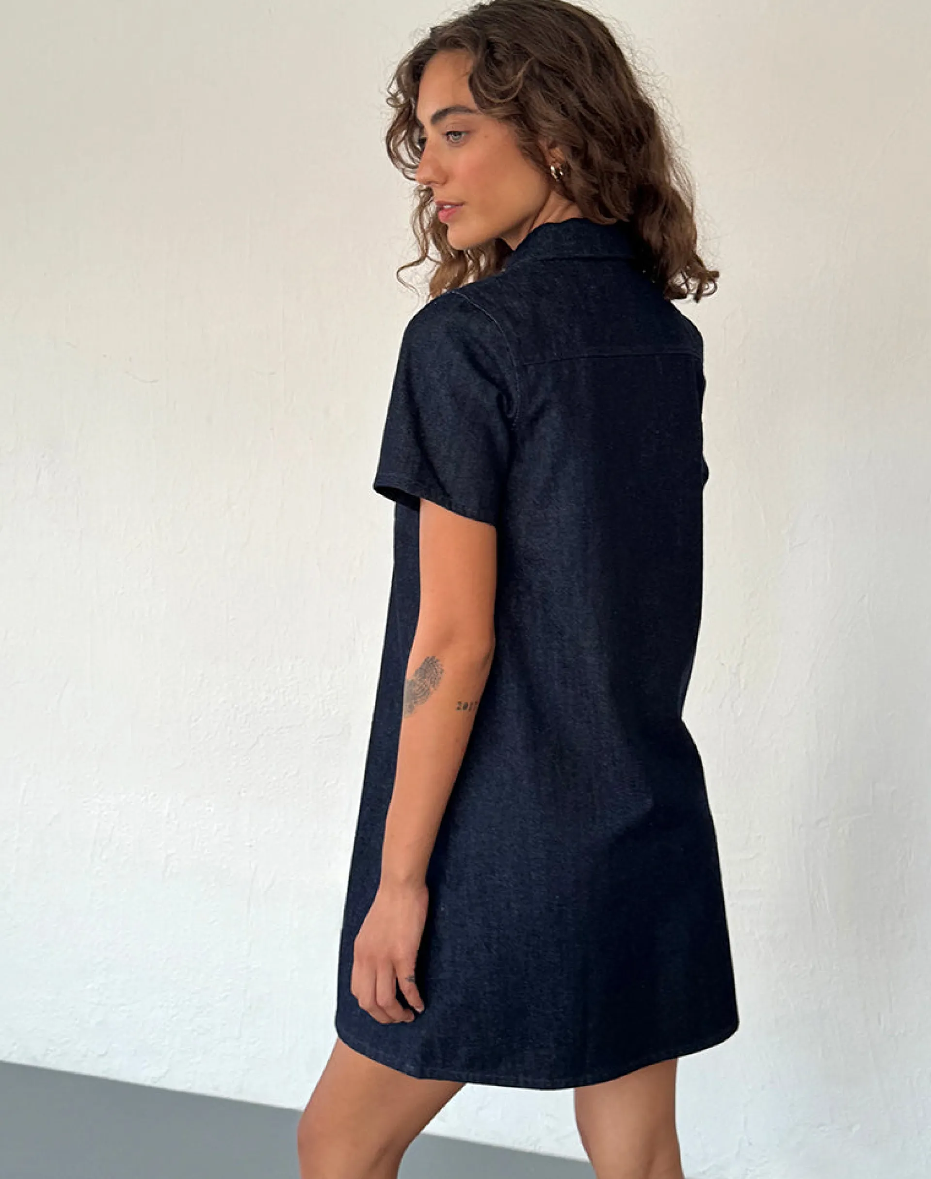 Motel Rocks Day Dresses | Mini Dresses-Reiga Smock Mini Dress in Denim Indigo