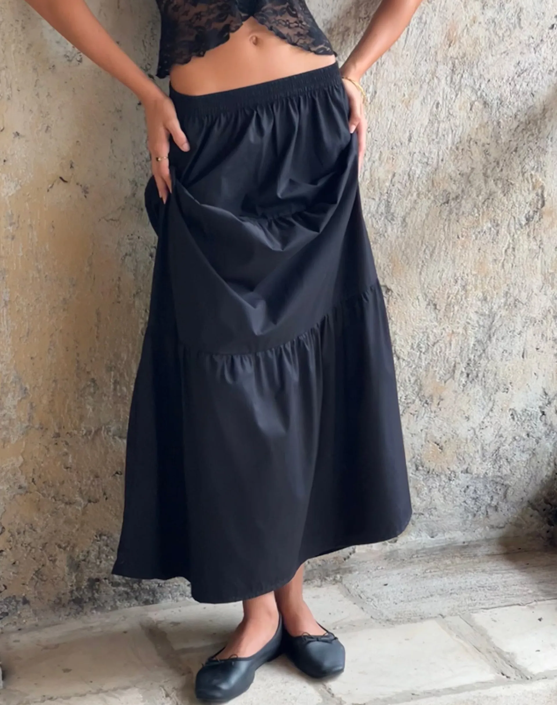 Motel Rocks Maxi Skirts-Remax Maxi Skirt in Black