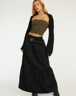 Motel Rocks Maxi Skirts-Remax Maxi Skirt in Black
