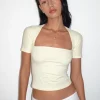 Motel Rocks Basic Tops | Crop Tops-Requa Crop Top in Buttermilk