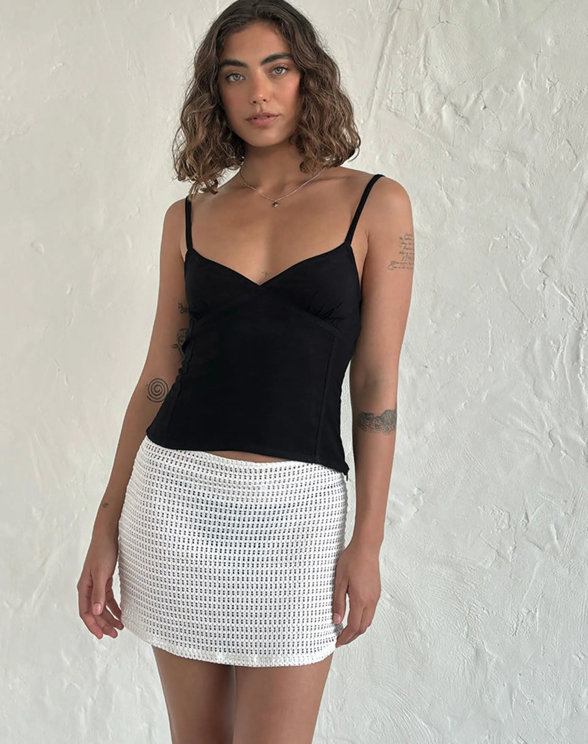 Motel Rocks Strappy Tops-Rey Cami Top in Black