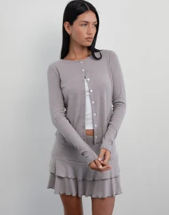 Motel Rocks Co-Ords | Cardigans-Rhea Cardigan in Pointelle Brown