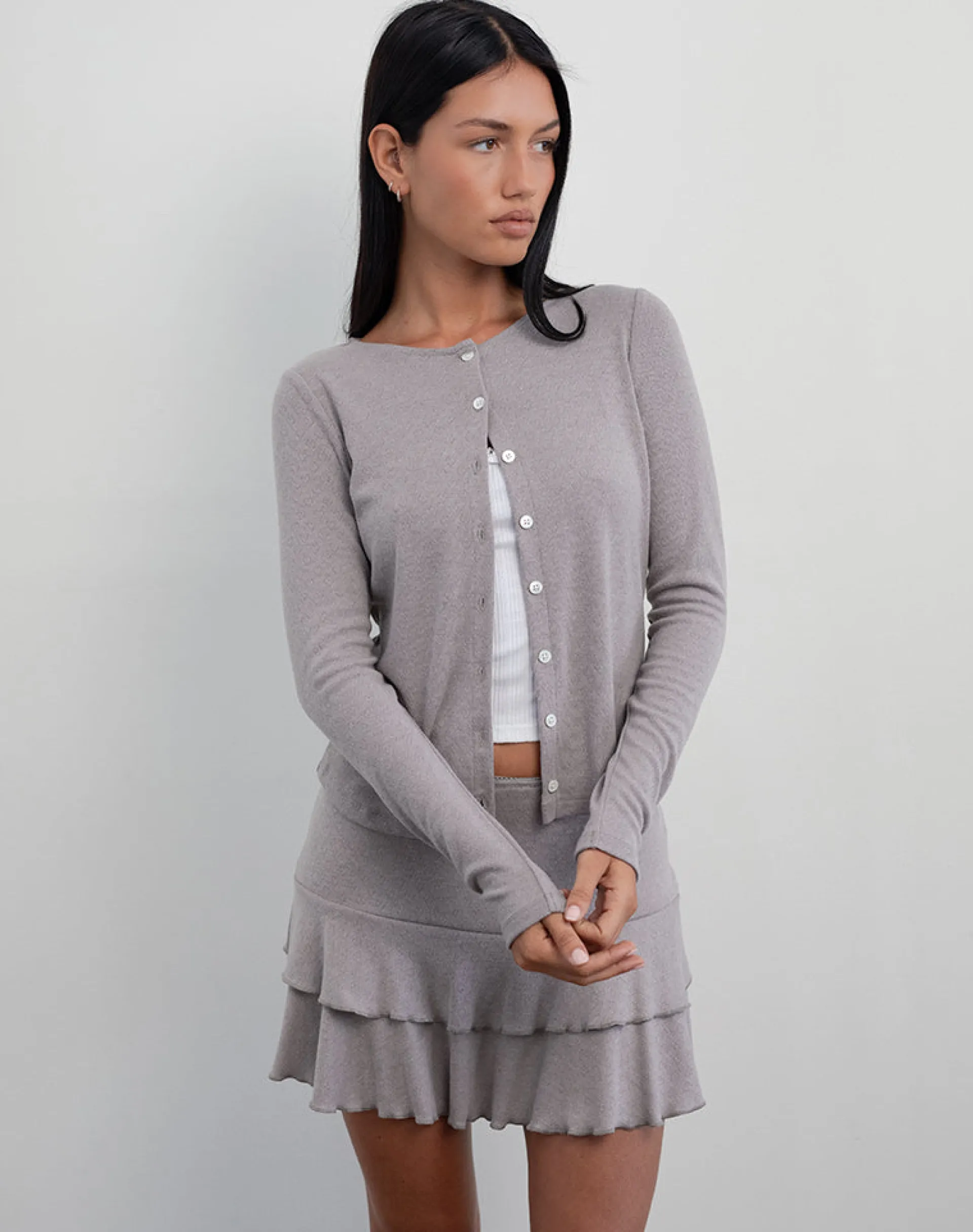 Motel Rocks Co-Ords | Cardigans-Rhea Cardigan in Pointelle Brown