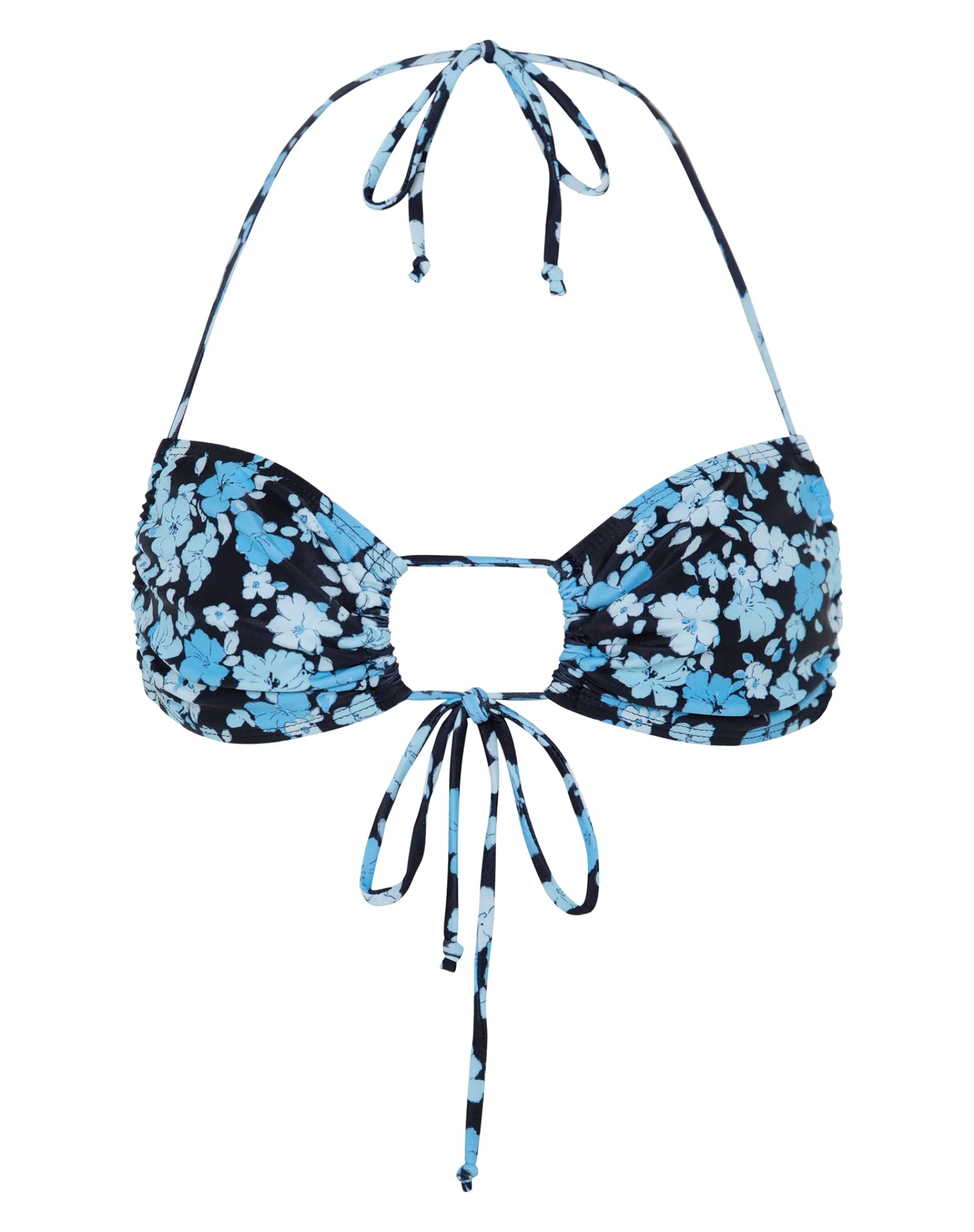 Motel Rocks Swimwear-Ricoa Bikini Top in Pastel Blue Floral pastelbluefloral