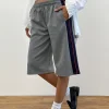 Motel Rocks Tailoring | Loungewear-Ridley Side Stripe Shorts in Grey