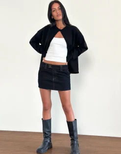 Motel Rocks Denim Skirts | Mini Skirts-Rigid Micro Denim Skirt in Indigo
