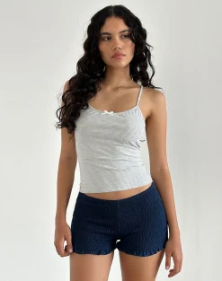 Motel Rocks Loungewear | Micro Shorts-Ritala Shirred Micro Shorts in navy