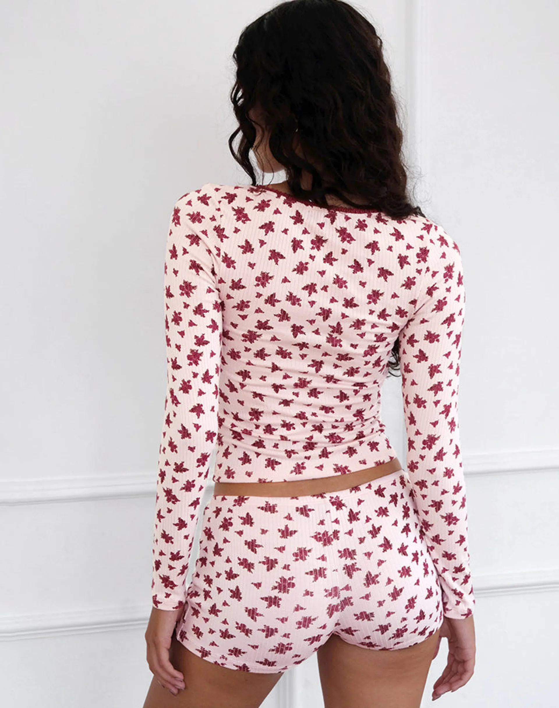 Motel Rocks Underwear | Loungewear-Ritulia Pyjama Shorts in Floral Fantasy Pink FloralFantasyPink