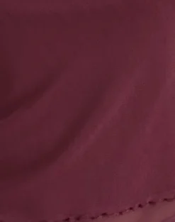 Motel Rocks Basic Tops | Going Out Tops-Rochie Asymmetric Top in Mesh Maroon MeshMaroon