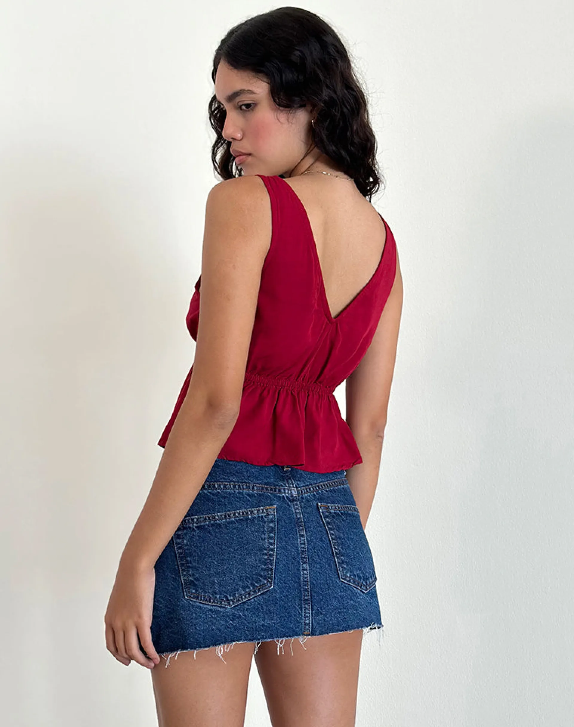 Motel Rocks Strappy Tops | Going Out Tops-Rolia Tie Front Top in Adrenaline Red AdrenalineRed