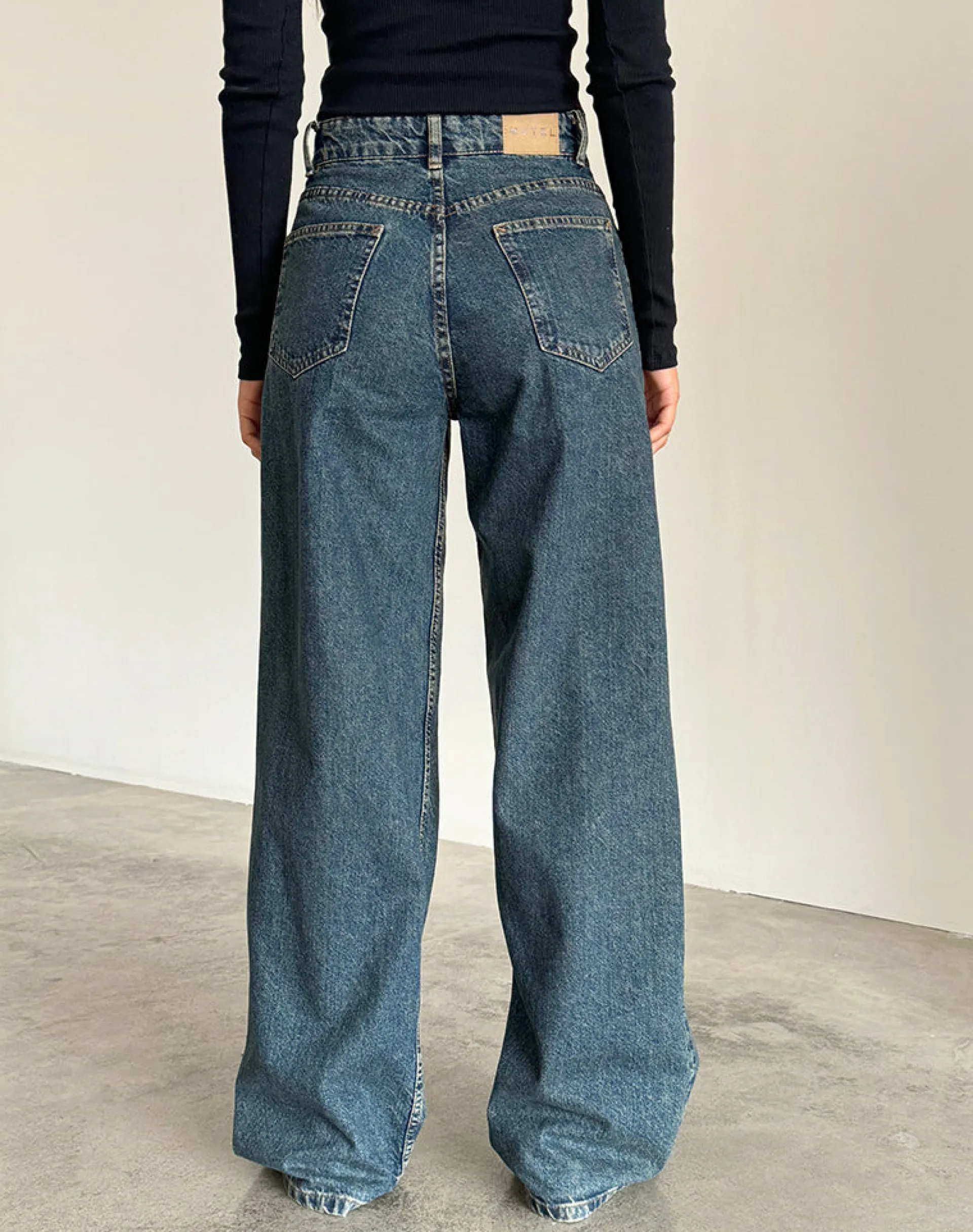 Motel Rocks Jeans | Roomy Jeans-Roomy Extra Wide Jeans in Brown Blue Acid BrownBlueAcid