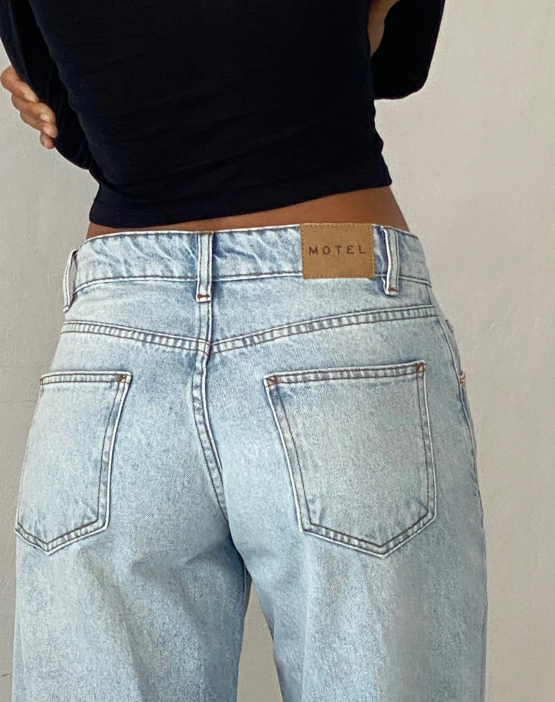Motel Rocks Low Rise Pants | Roomy Jeans-Roomy Extra Wide Low Rise Jeans in Extreme Light Blue Wash ExtremeLightWashBlue