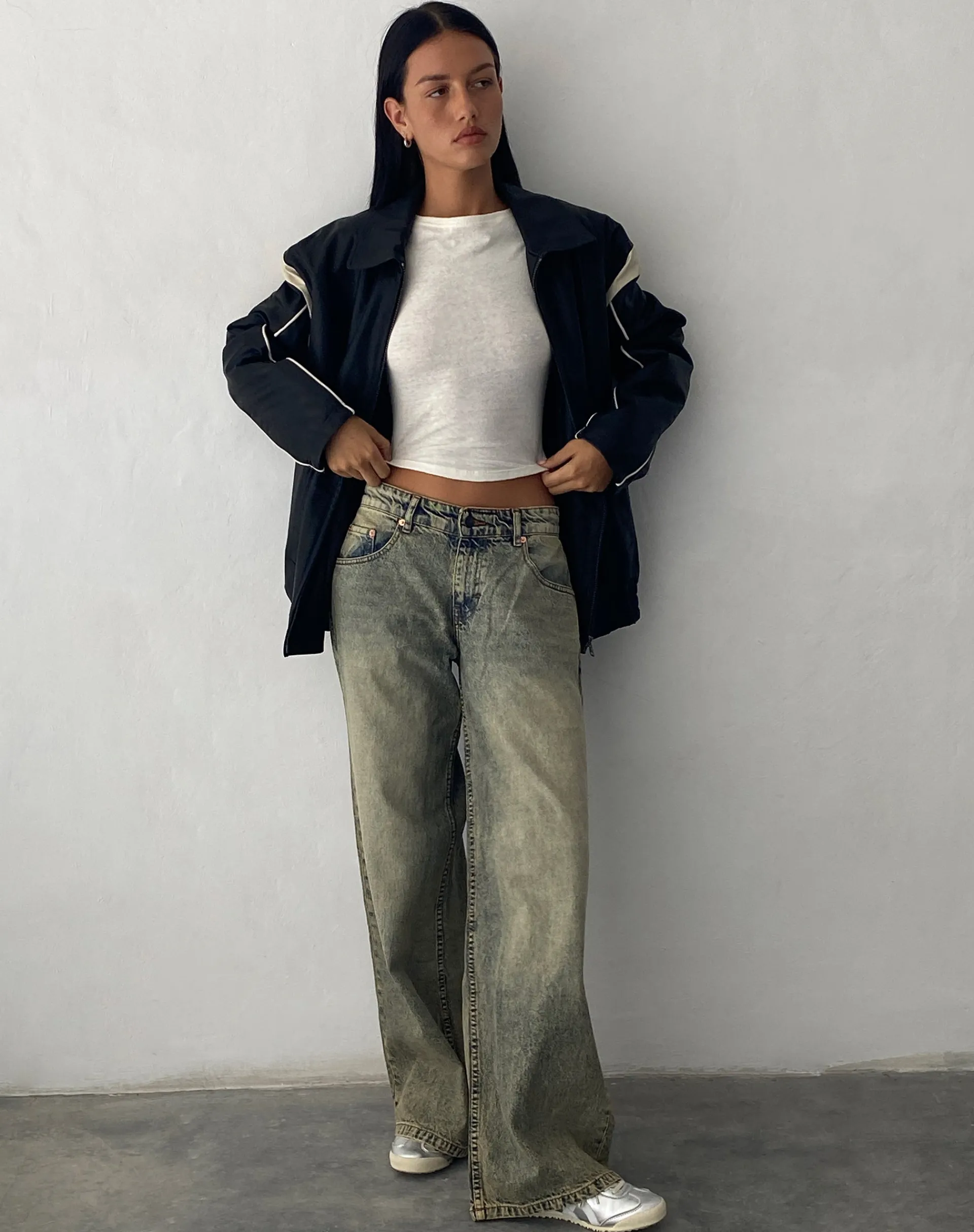 Motel Rocks Low Rise Pants | Jeans-Roomy Extra Wide Low Rise Jeans in Sand Wash Blue BlueSandWash
