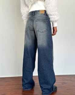 Motel Rocks Low Rise Pants | Jeans-Roomy Extra Wide Low Rise Jeans in Amber Wash Amberwash
