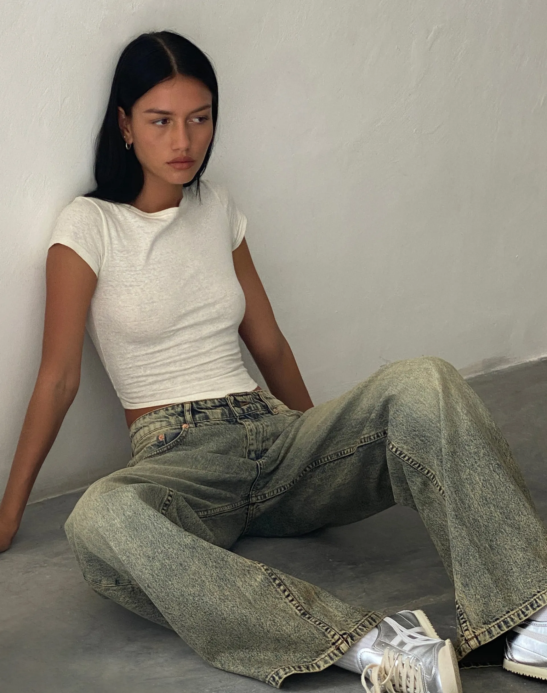 Motel Rocks Low Rise Pants | Jeans-Roomy Extra Wide Low Rise Jeans in Sand Wash Blue BlueSandWash