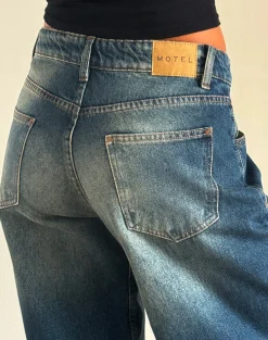 Motel Rocks Low Rise Pants | Jeans-Roomy Extra Wide Low Rise Jeans in Dark Vintage DarkVintage