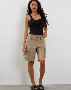 Motel Rocks Basics | Basic Tops-Roxe Ribbed Vest Top in black