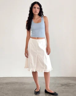 Motel Rocks Basic Tops | Vest Tops-Roxe Ribbed Vest Top in Nantucket Blue NantucketBlue
