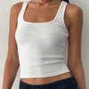 Motel Rocks Vest Tops-Roxe Vest Top in White
