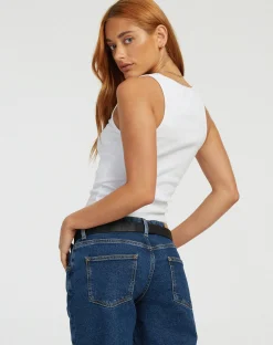 Motel Rocks Vest Tops-Roxe Vest Top in White