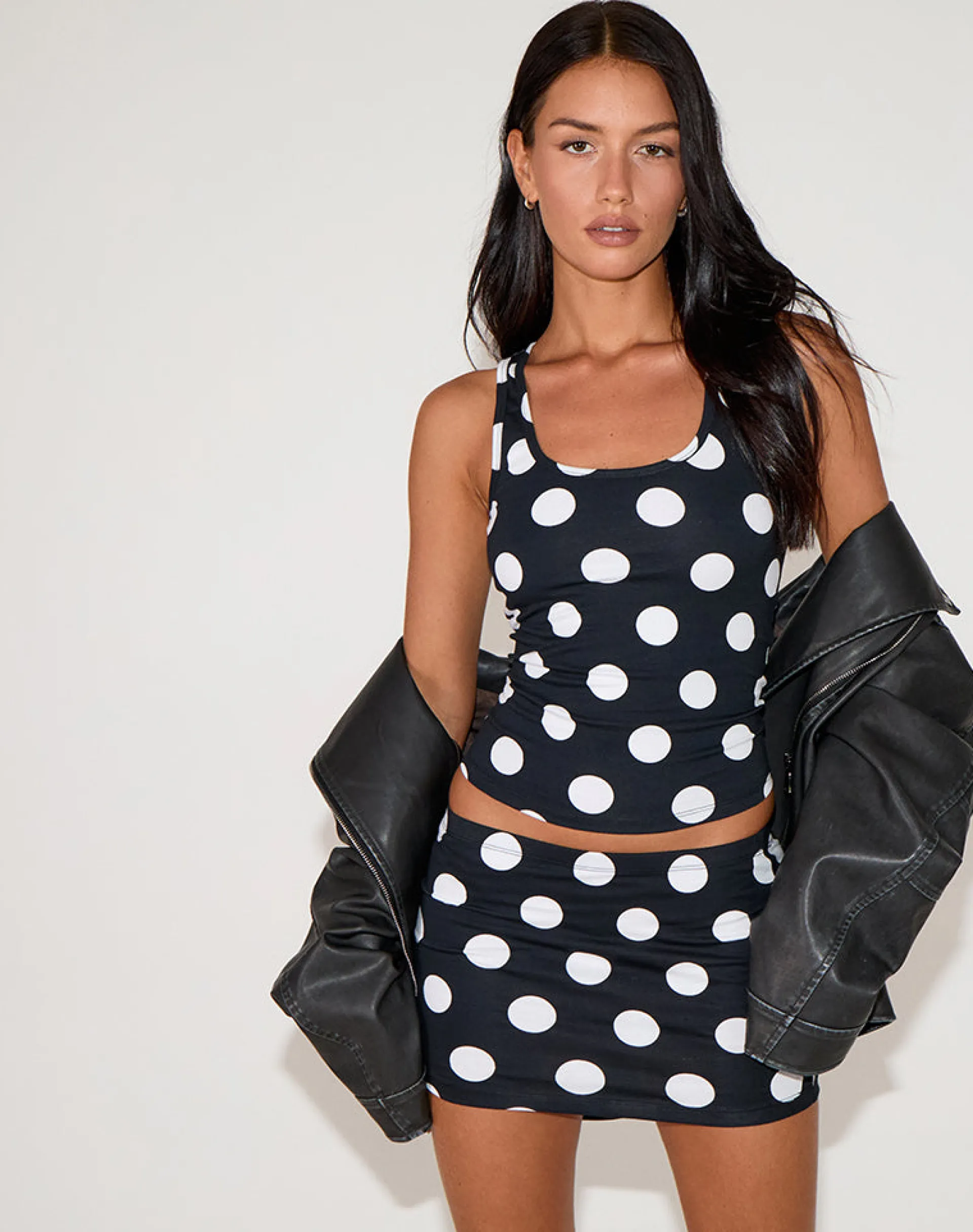 Motel Rocks Co-Ords | Vest Tops-Roxe Vest Top in XL Spot Black XLSpotBlack