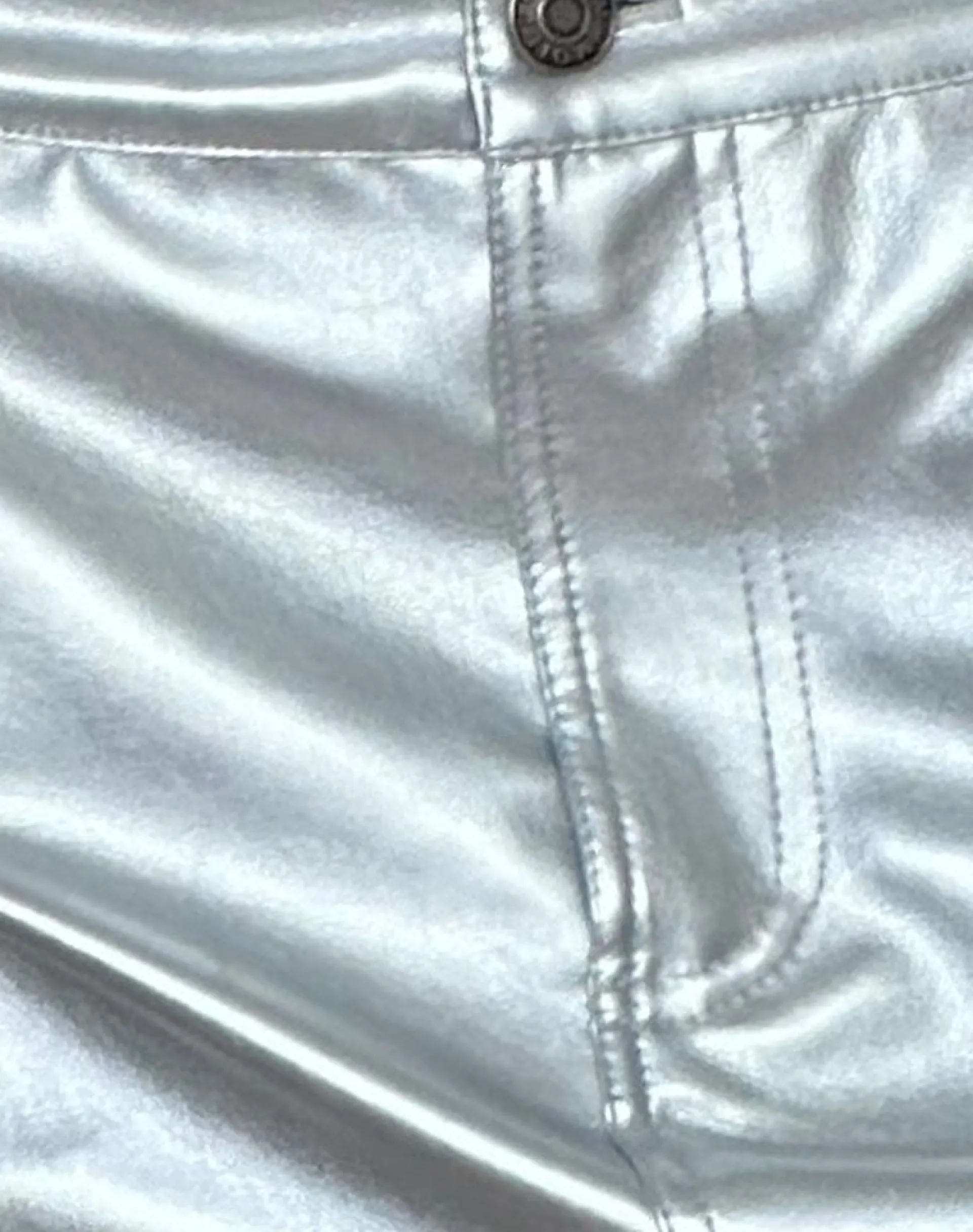 Motel Rocks A Line Skirts | Mini Skirts-Rwila Skirt in Metallic PU Silver