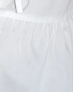 Motel Rocks Basic Tops | Going Out Tops-Ryota Tie Front Blouse in White with White Binding WhitewithWhiteBinding