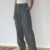 Motel Rocks Basics | Low Rise Pants-Sakaria Wide Leg Trouser in Grey Check greycheck
