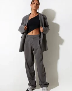 Motel Rocks Co-Ords | Wide Leg Pants-Sakaria Wide Leg Trouser in Tailoring Charcoal TailoringCharcoal