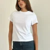 Motel Rocks Basics | Basic Tops-Sakha Boxy Top in Plain White PlainWhite