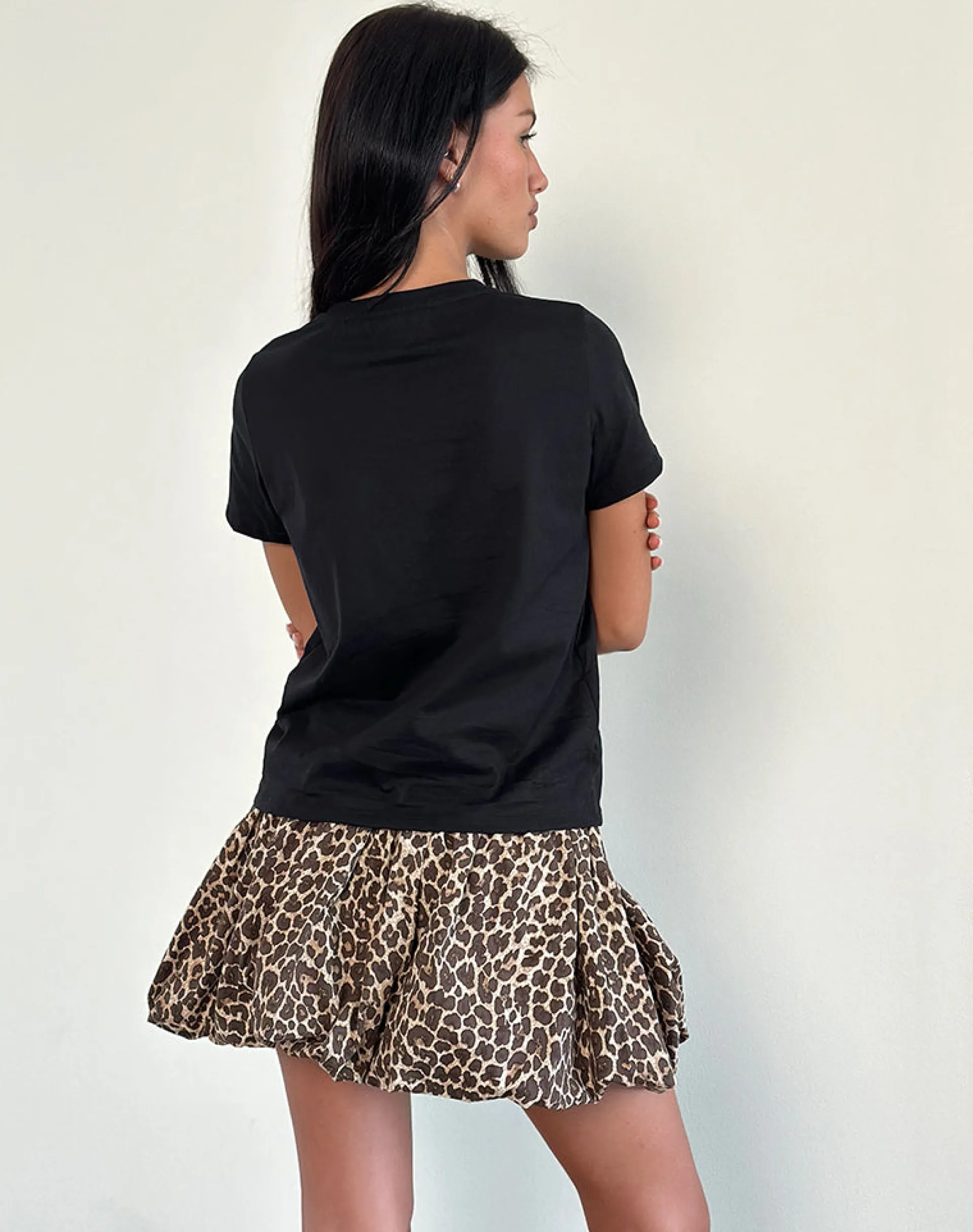 Motel Rocks Printed Tops | Tees-Saki Tee in Black with Lets Dance Print BlackwithLetsDancePrint