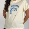 Motel Rocks Printed Tops | Tees-Saki Tee in Buttermilk with Better Together Slogan ButtermilkwithBetterTogetherSlogan