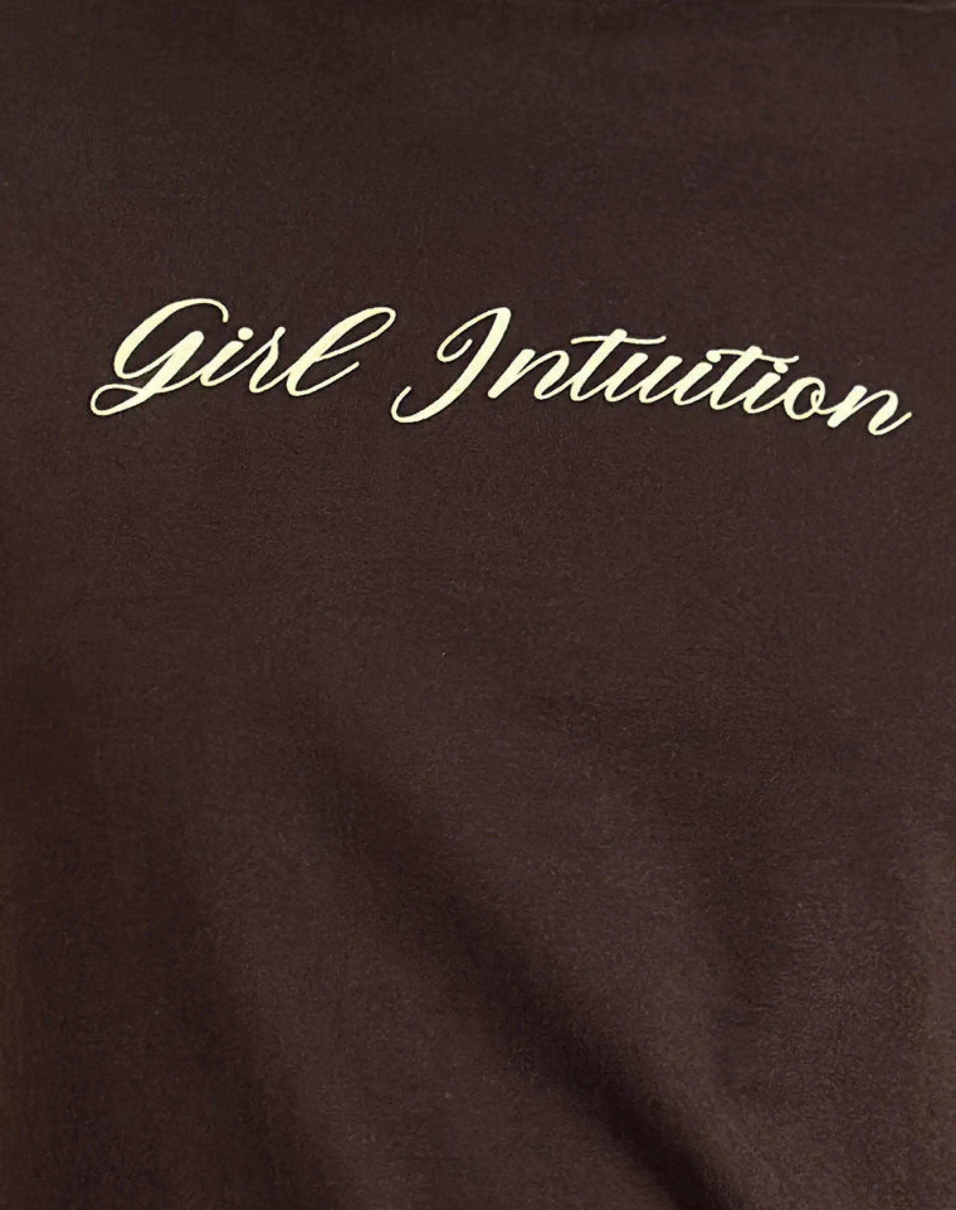 Motel Rocks Basic Tops | Printed Tops-Saki Tee in Chocolate Brown with Girl Intuition Print ChocolateBrownwithGirlIntuitionPrint