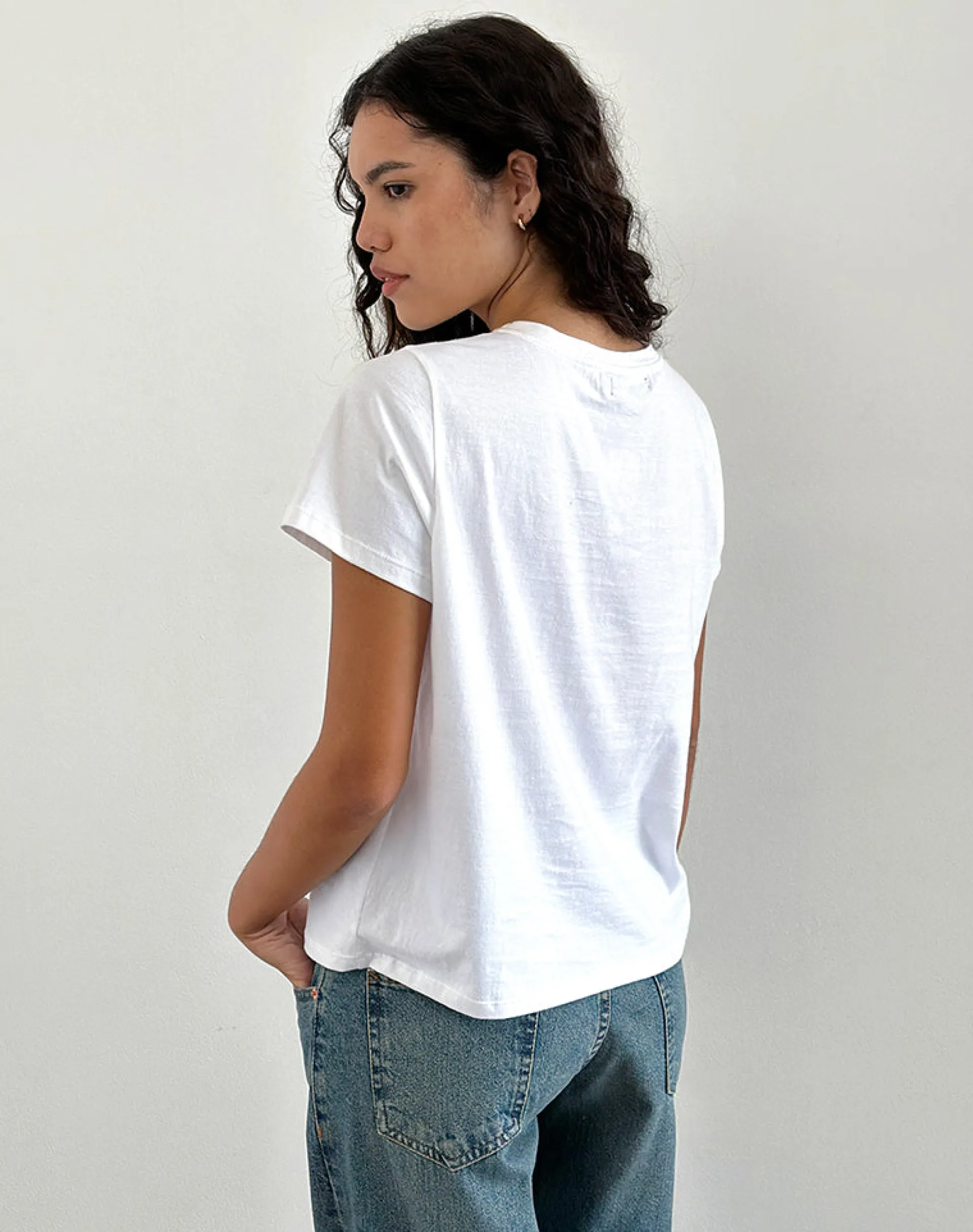 Motel Rocks Basic Tops | Printed Tops-Saki Tee in White Argument Mood Print WhiteArgumentMoodprint