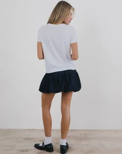 Motel Rocks Basic Tops | Tees-Saki Tee in White with Olives Graphic WhitewithOlivesGraphic