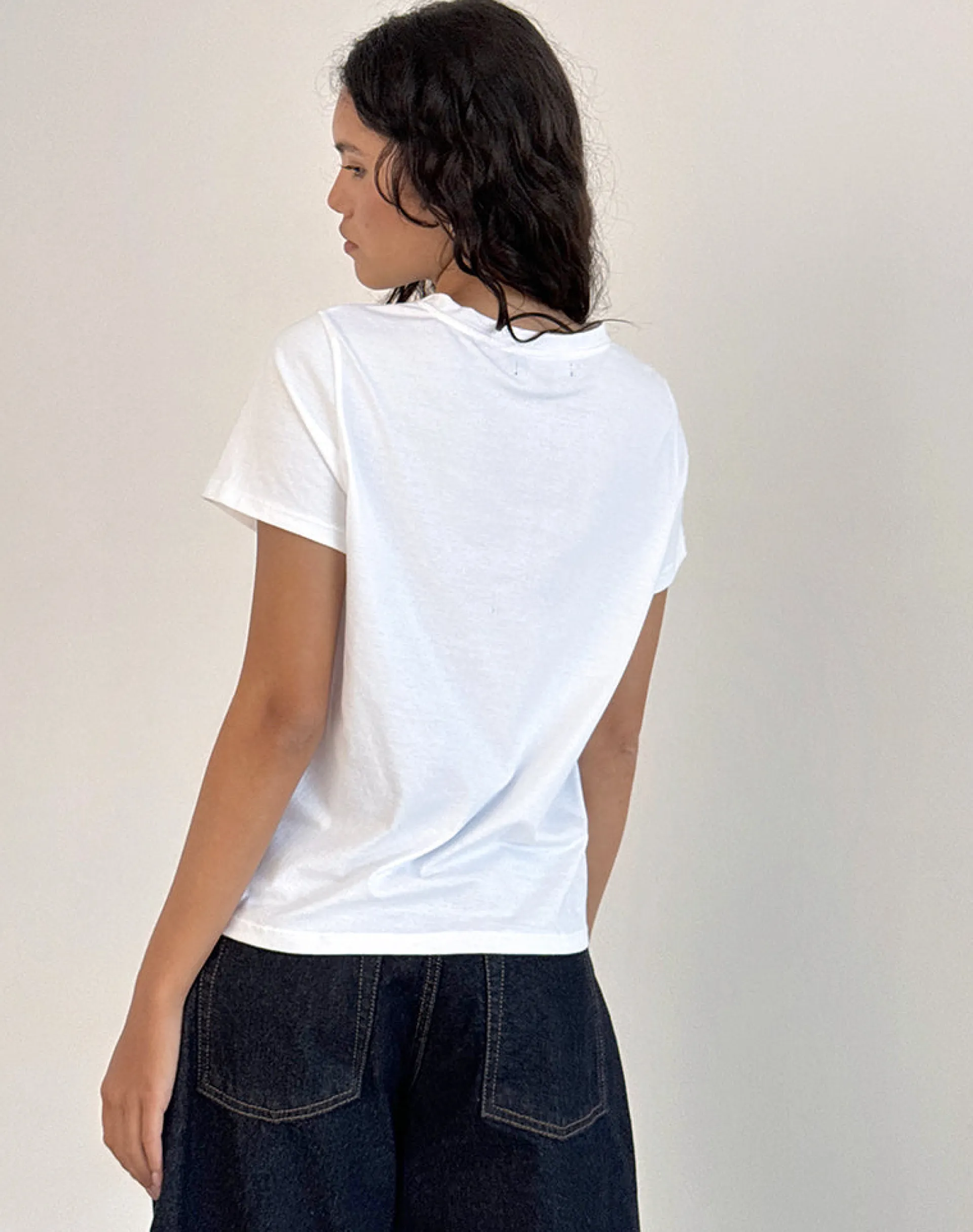 Motel Rocks Tees-Saki Tee in White with Royal Red Euro Summer WhitewithRoyalRedEuroSummer