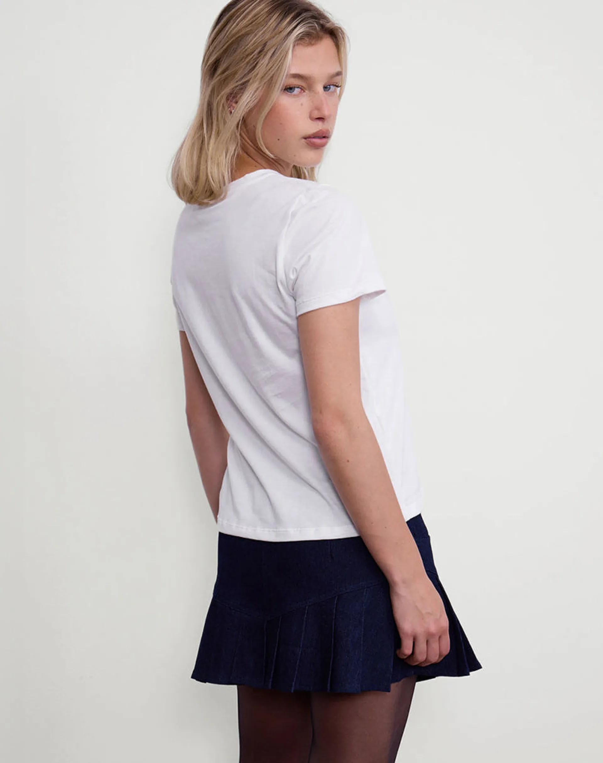 Motel Rocks Printed Tops | Tees-Saki Tee in White with Shoe Addicted Print WhitewithShoeAddictedPrint