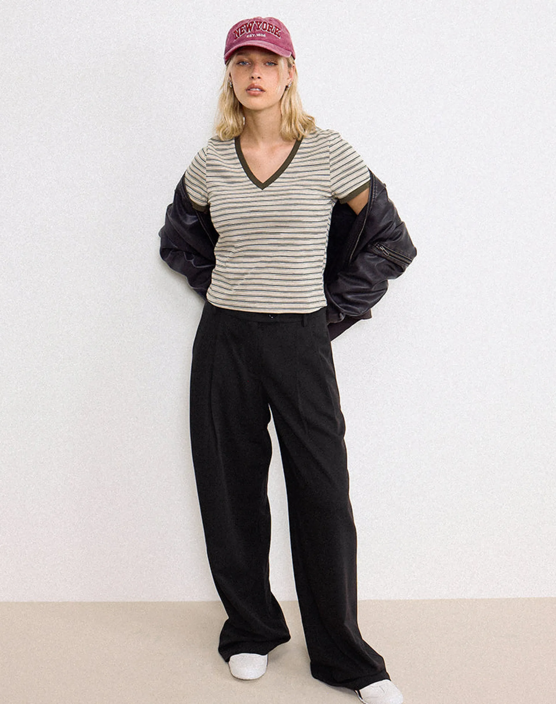 Motel Rocks Tailoring | Wide Leg Pants-Sakira Oversized Wide Leg Trousers in Black