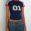 Motel Rocks Basics | Tees-Salda Sporty Fitted Tee in Navy