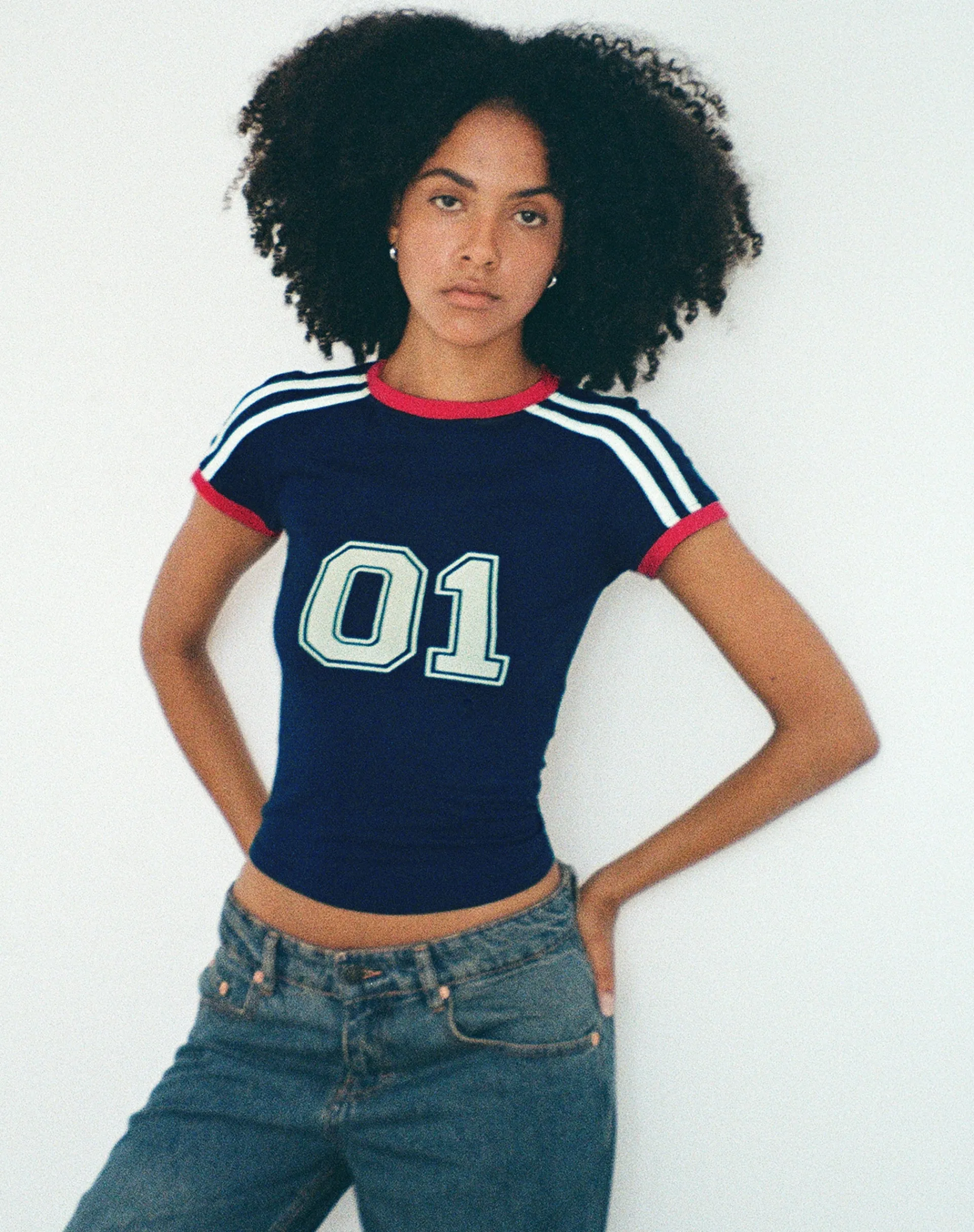 Motel Rocks Basics | Tees-Salda Sporty Fitted Tee in Navy