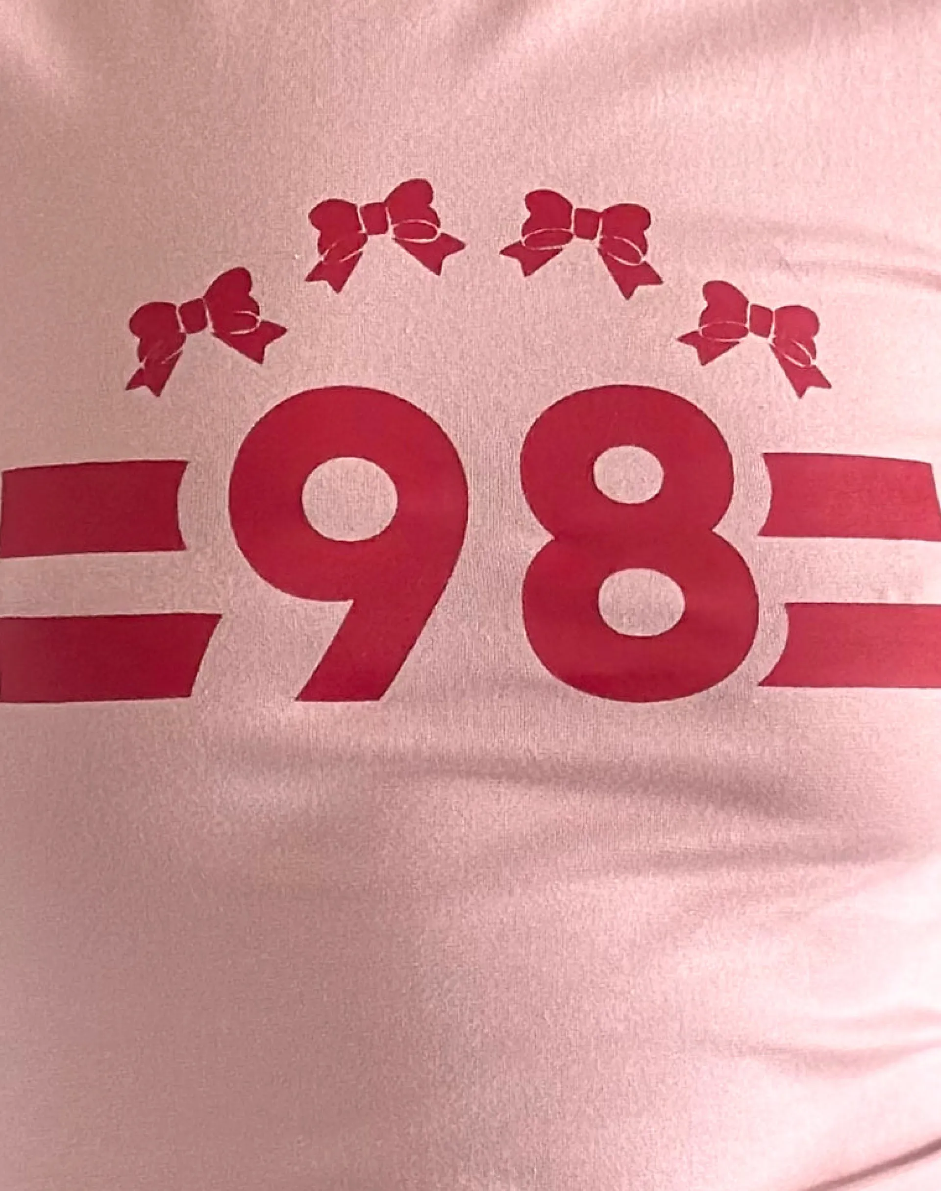 Motel Rocks Tees-Salda Tee in Pink Lady with Adrenaline Red Binding and '98' Emb PinkLadywithAdrenalineRedBindingand'98'Emb