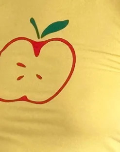 Motel Rocks Printed Tops | Tees-Salida Top in Yellow with Apple Motif YellowwithAppleMotif