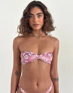 Motel Rocks Swimwear-Samara Bikini Top in Hibiscus Floral