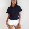 Motel Rocks Shirts And Blouses-Samas Shirt in Dark Indigo darkindigo