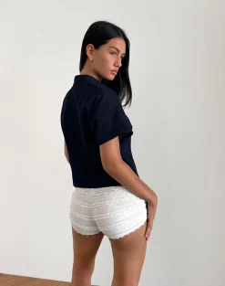 Motel Rocks Shirts And Blouses-Samas Shirt in Dark Indigo darkindigo