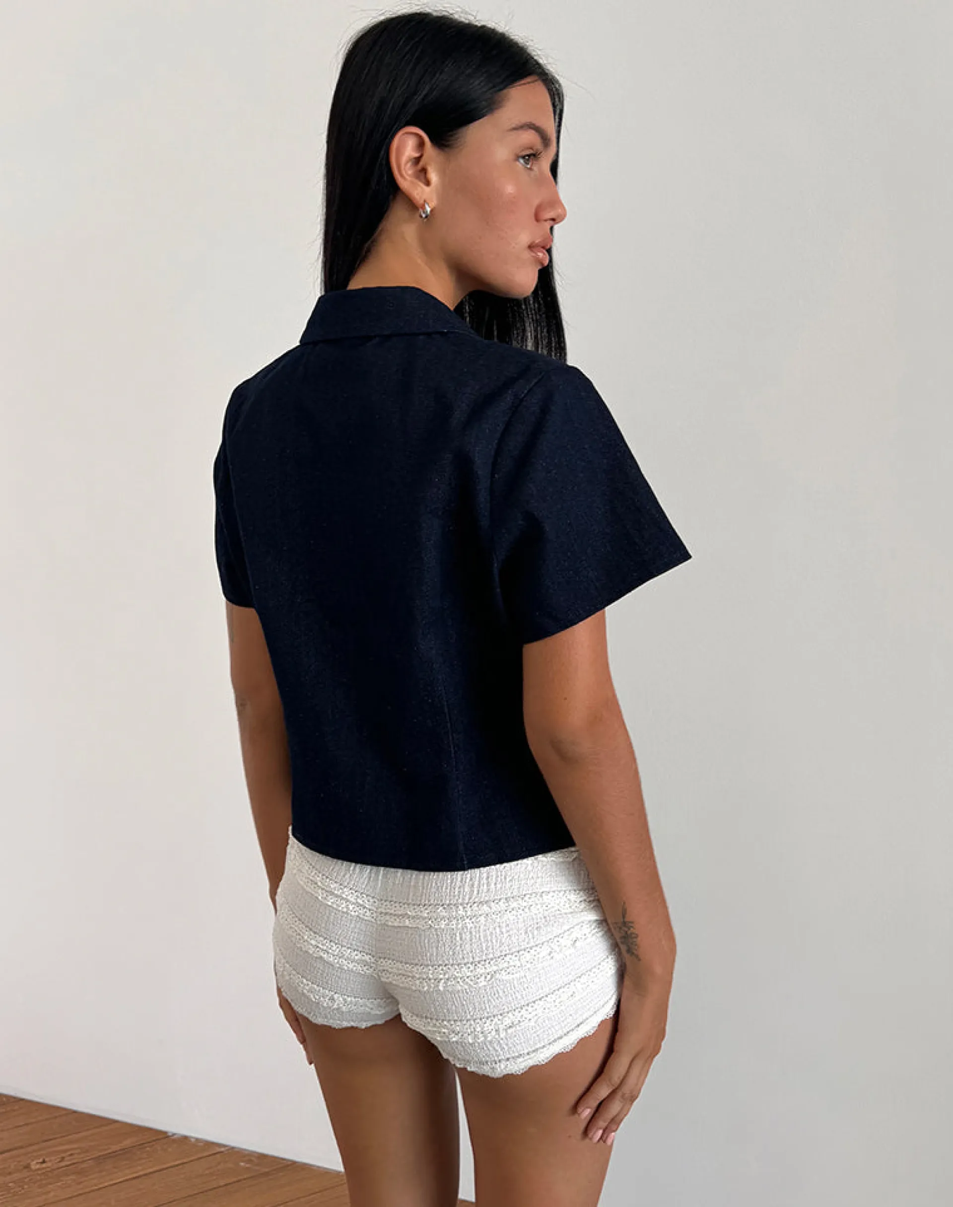 Motel Rocks Shirts And Blouses-Samas Shirt in Dark Indigo darkindigo